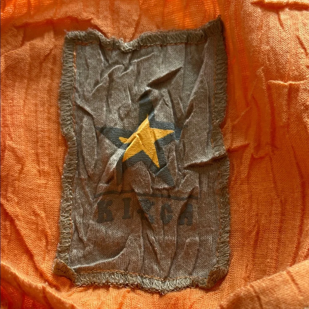 Crinkled Long-Sleeve Tee in Orange - Picture 2 of 9